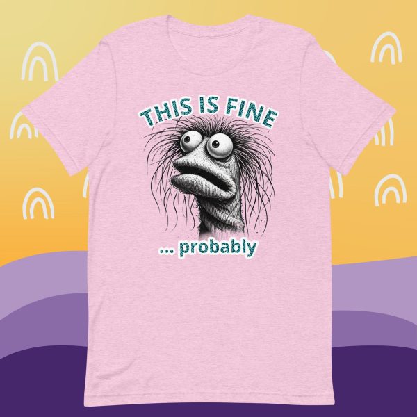 "This is fine..." Prawn Puppet Meme T-Shirt - Image 2