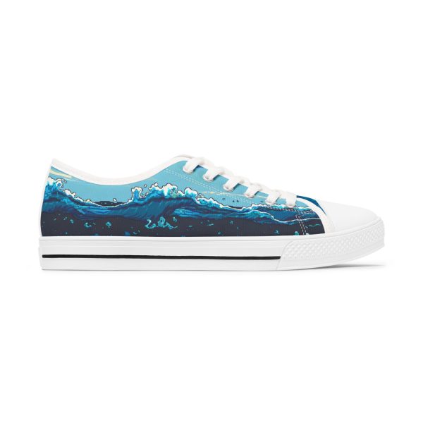 Move Like Water Ocean Wave Print Low Top Sneakers for Women - Image 4