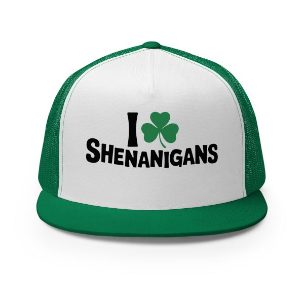 I ☘️ Shenanigans Trucker Hat – The Ultimate St. Paddy’s Day Cap