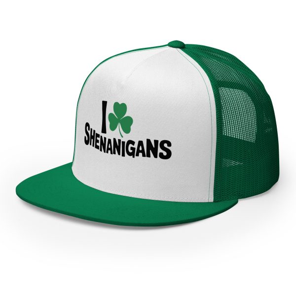 I ☘️ Shenanigans Trucker Hat – The Ultimate St. Paddy’s Day Cap - Image 4