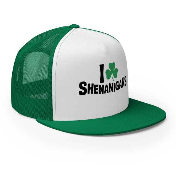 I ☘️ Shenanigans Trucker Hat – The Ultimate St. Paddy’s Day Cap - Image 6