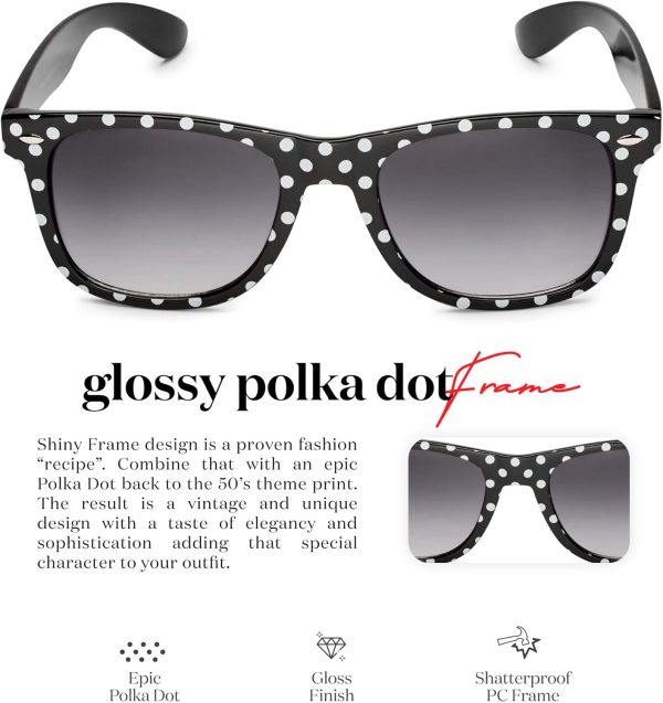 🎀 Retro Chic Polka Dot Sunglasses – Vintage UV400 Protection for Women - Image 3