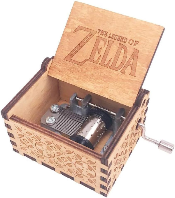 The Legend of Zelda Hand-Crank Music Box – Carved Wooden Keepsake | Plays “Song of Storms” from Ocarina of Time