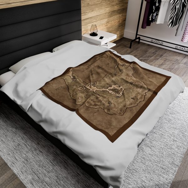 Oblivion Map of Province of Cyrodiil Video Game Adventurer's Map Plush Blanket - Cozy Velveteen Throw for Gamers & Fantasy Lovers - Image 4