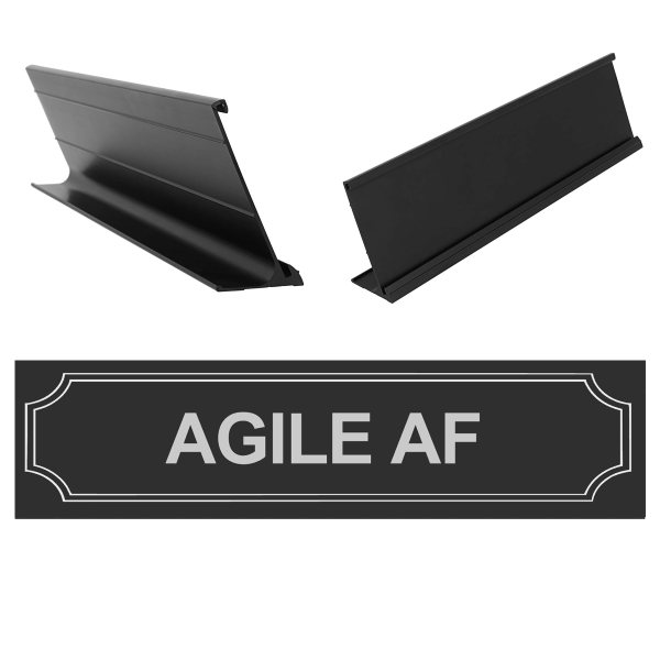 Agile AF Business Desk Sign Name Plate and Holder