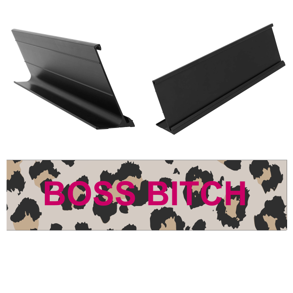 "Boss Bitch" Office Business Desk Sign Name Plate and Holder