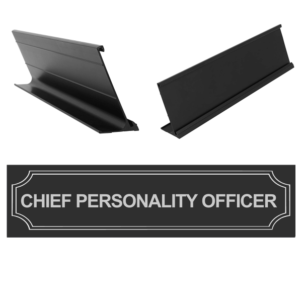 Chief Personality Officer Business Office Desk Sign Name Plate and Holder