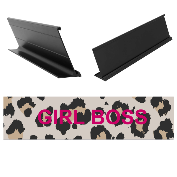 "Girl Boss" Office Business Desk Sign Name Plate and Holder