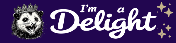 I'm A Delight Purple Sparkle Office Business Desk Sign Name Plate and Holder - Image 2