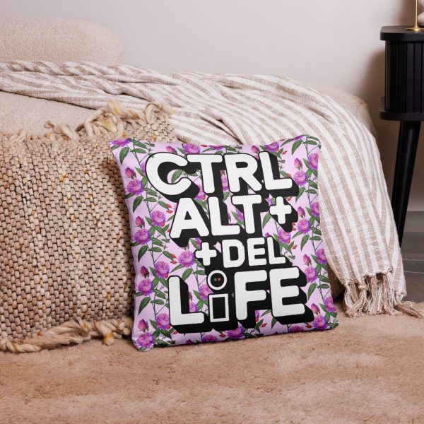 CTRL+Alt+Del Life Accent Pillow Floral - Image 2