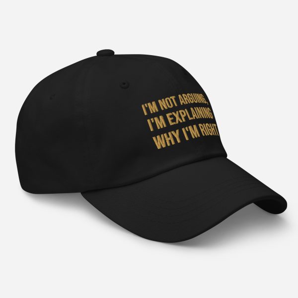 “I’m Not Arguing, I’m Explaining Why I’m Right” Embroidered Dad Hat – Adjustable, Classic Curved Visor - Image 4