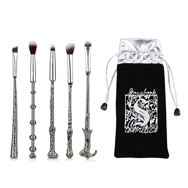 Hogwarts-inspired Enchanted Wand Makeup Brush Set – 5-Piece for Foundation Blending Blush Concealer Eyebrow Face Powder