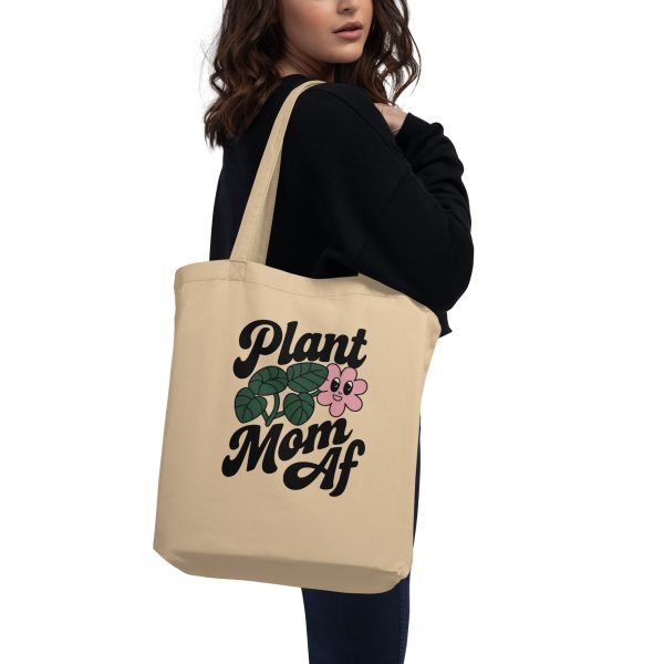 Plant Mom AF Eco-Friendly Organic Cotton Tote Bag - Image 4