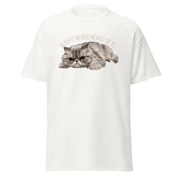 "Sleep? Never Heard of It" Grumpy Cat Unisex Classic T-Shirt - Image 5