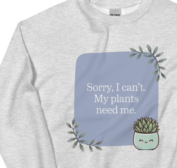 Sorry, I Can’t – Plant Mom Cozy Crewneck Sweatshirt