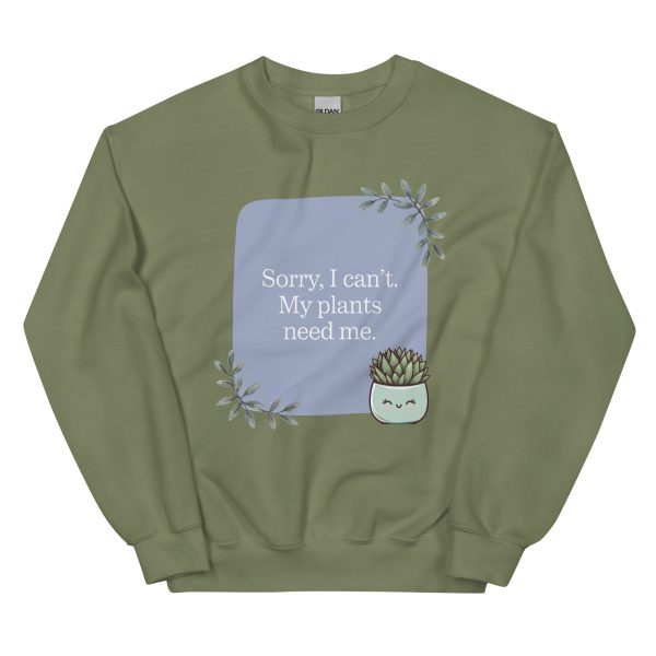 Sorry, I Can’t – Plant Mom Cozy Crewneck Sweatshirt - Image 5