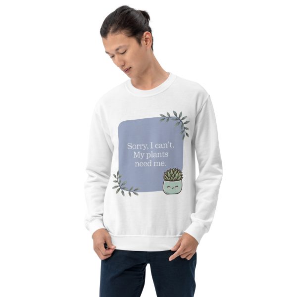 Sorry, I Can’t – Plant Mom Cozy Crewneck Sweatshirt - Image 3