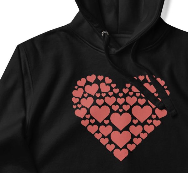 Love Hoodie Women Men Unisex Red Heart Valentine's Day Graphic Pullover Hoodie