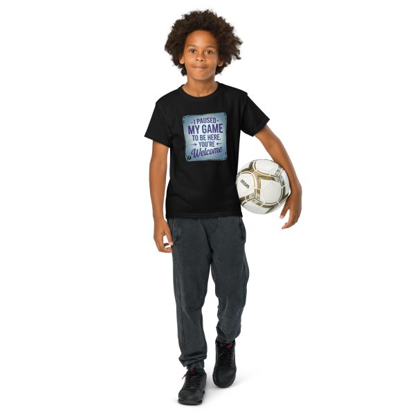 I Paused My Game to Be Here Gamer Youth Unisex T-Shirt - Image 8