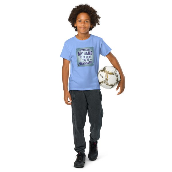 I Paused My Game to Be Here Gamer Youth Unisex T-Shirt - Image 20