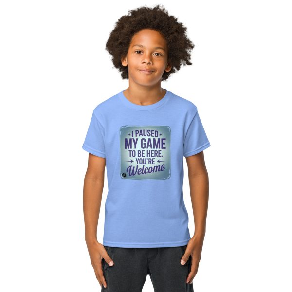 I Paused My Game to Be Here Gamer Youth Unisex T-Shirt - Image 15