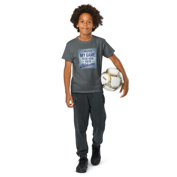 I Paused My Game to Be Here Gamer Youth Unisex T-Shirt - Image 14