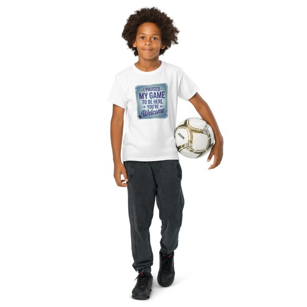 I Paused My Game to Be Here Gamer Youth Unisex T-Shirt - Image 26