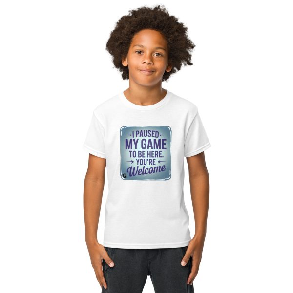 I Paused My Game to Be Here Gamer Youth Unisex T-Shirt - Image 21