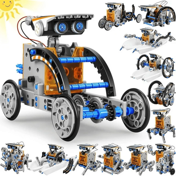 12-in-1 Solar-Powered STEM Robot Kit – Build & Transform Educational Robotics for Kids (Ages 8-12)