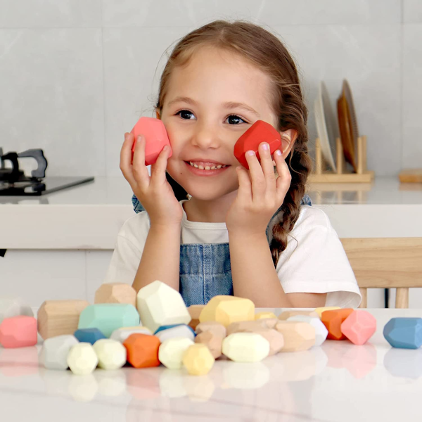 36-Piece Wooden Stacking & Balancing Stones – Montessori Sensory Toy for Toddlers & Kids (Ages 3-6) - Image 2