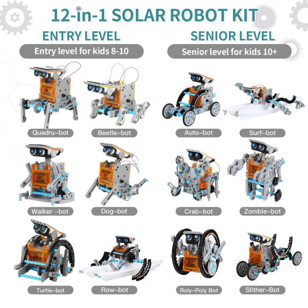 12-in-1 Solar-Powered STEM Robot Kit – Build & Transform Educational Robotics for Kids (Ages 8-12) - Image 5