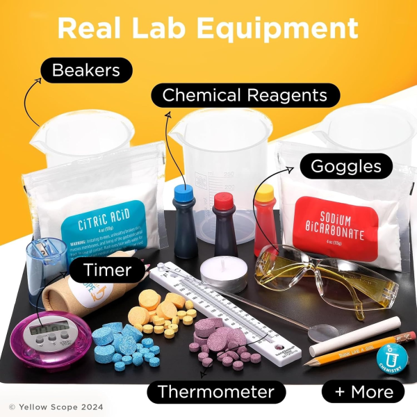 Foundation Chemistry Kit – STEM Science Experiments for Kids (Ages 8-12) | 19+ Hands-On Activities with Beakers & Bubbles - Image 3