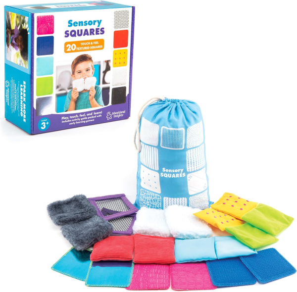 Sensory Texture Squares – 20-Beanbag Set for Tactile Learning & Fine Motor Skills (Ages 3+)