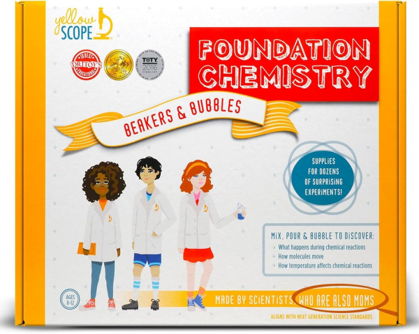 Foundation Chemistry Kit – STEM Science Experiments for Kids (Ages 8-12) | 19+ Hands-On Activities with Beakers & Bubbles