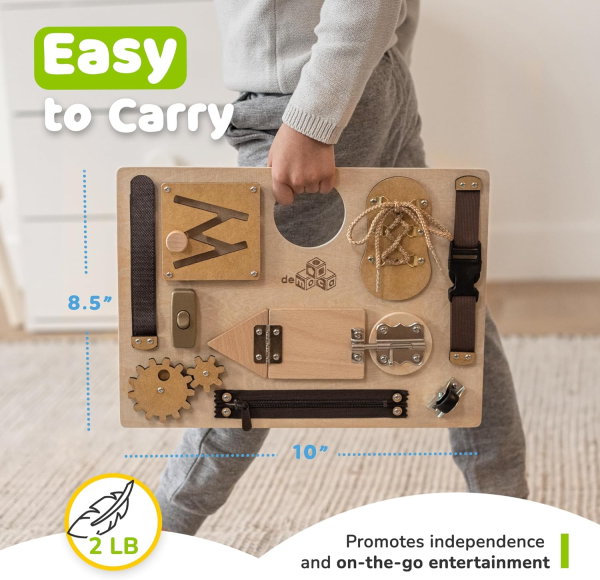 Montessori Busy Board – Wooden Sensory Activity Toy for Toddlers (Ages 1-4) | Travel-Friendly Learning Toy - Image 6