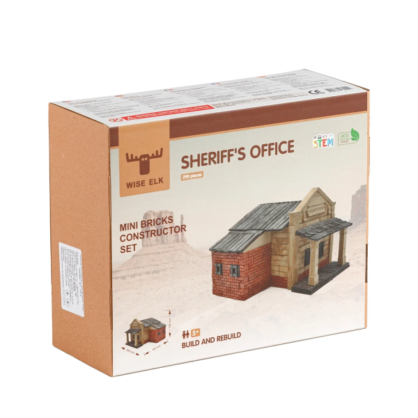 Mini Bricks Sheriff Office Construction Set – 290-Piece Rebuildable Ceramic Building Kit - Image 4